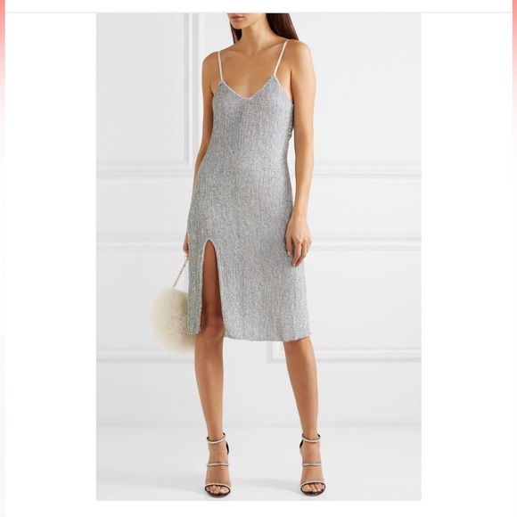 Retrofete Dresses & Skirts - XS Retrofete Denisa Metallic Slip Dress - gorgeous V-back